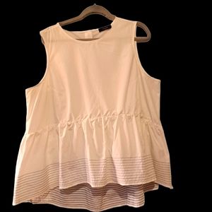 Autograph Soft White Sleeveless Peplum Blouse in Plus Size 20